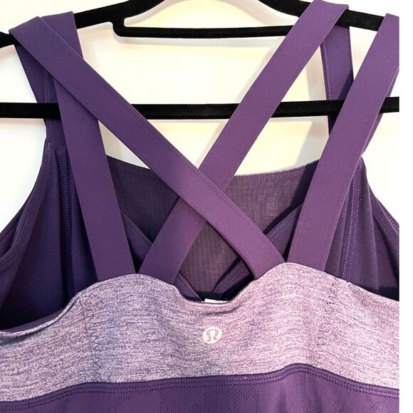Lululemon Purple Gray Space Dye Racerback Pullover Gym Yoga Tank SZ 8 - Picture 3 of 7